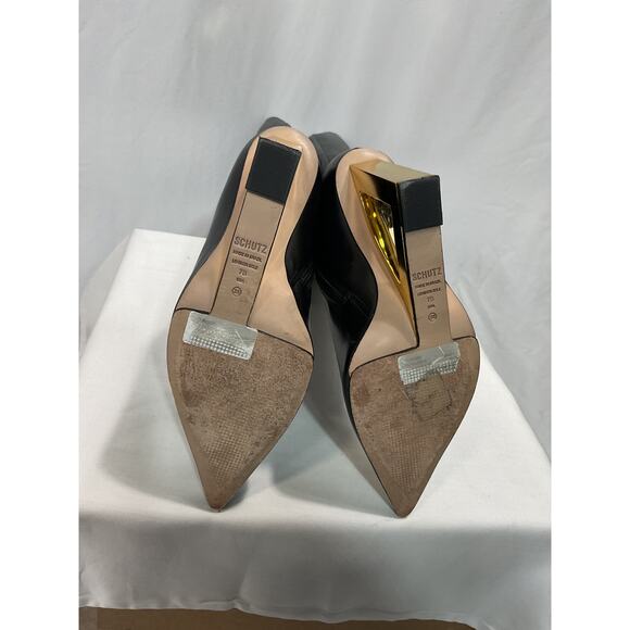 Schutz 'Filipa' Black Leather Boot Size 7 - Picture 5 of 6